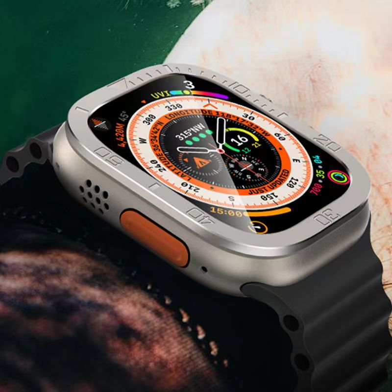 Vellon Vollflächiger gehärteter Glas-Schutz für Apple Watch Ultra 2 und Ultra