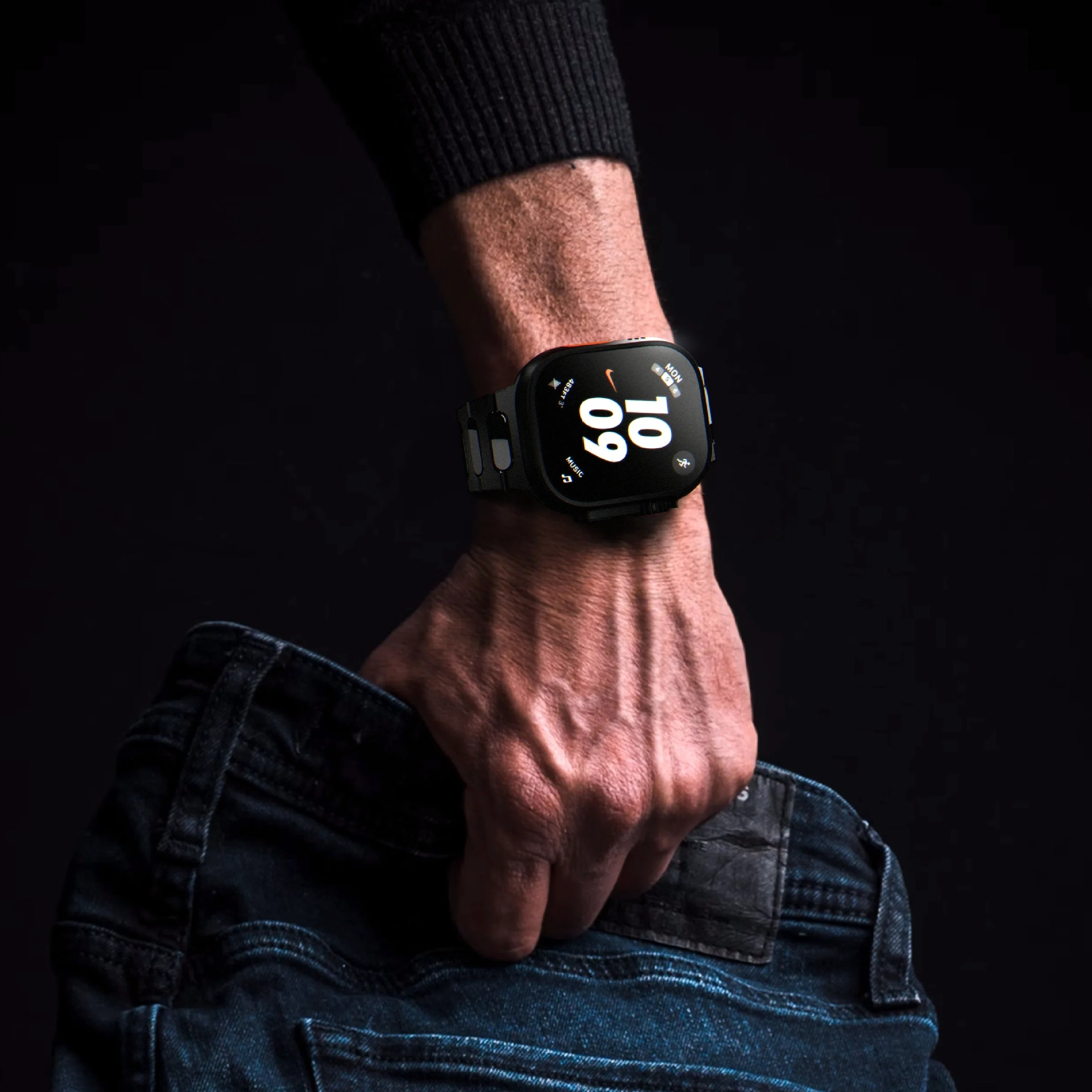Tali Titanium Aureon Dengan Kunci Kupu-Kupu Untuk Apple Watch Ultra 1/2
