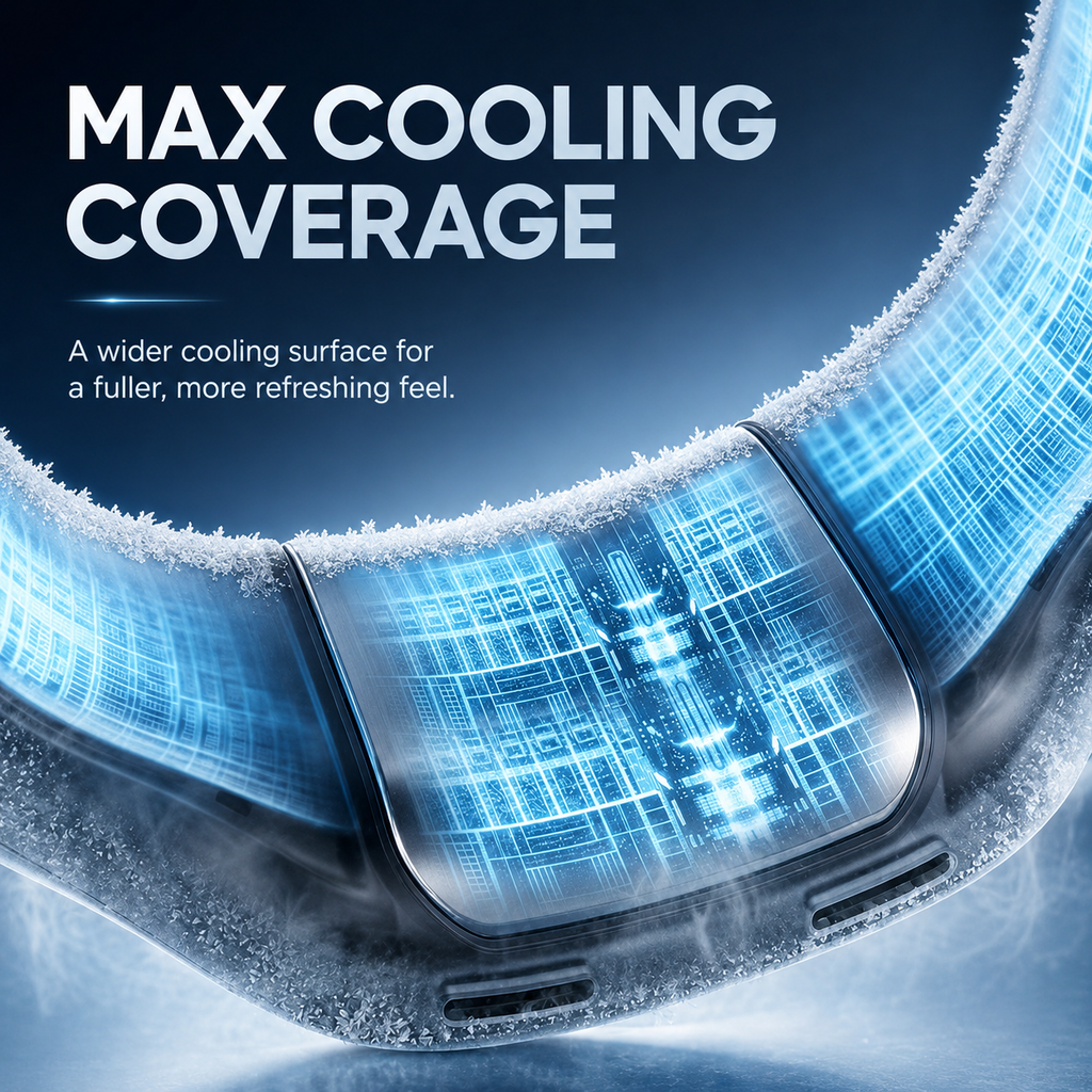 Stay Cool Anywhere – Wearable Neck Fan with TEC Cooling & 6000mAh Battery