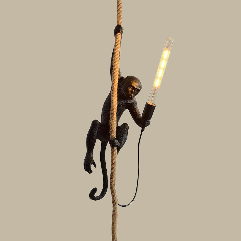 Luz de Teto com Macaco Jungle Buddy e Corda de Juta