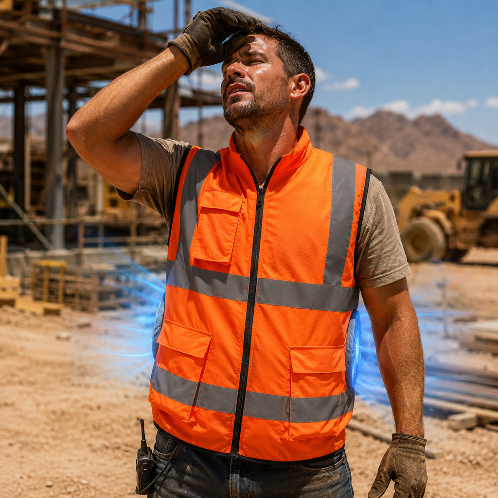 AirFlow Cooling Vest With Rechargeable Fan For Outdoor Work Construction And Travel