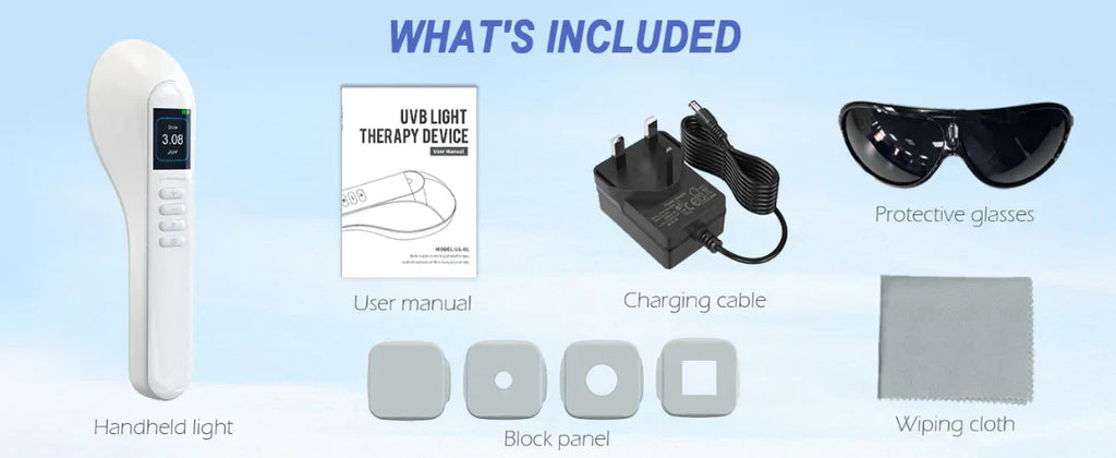 Lumière pour vitiligo et psoriasis à domicile avec lampe UVB 308 nm