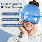 Ensemble masque oculaire en gel rafraîchissant et bonnet pour soulagement des migraines et du sommeil