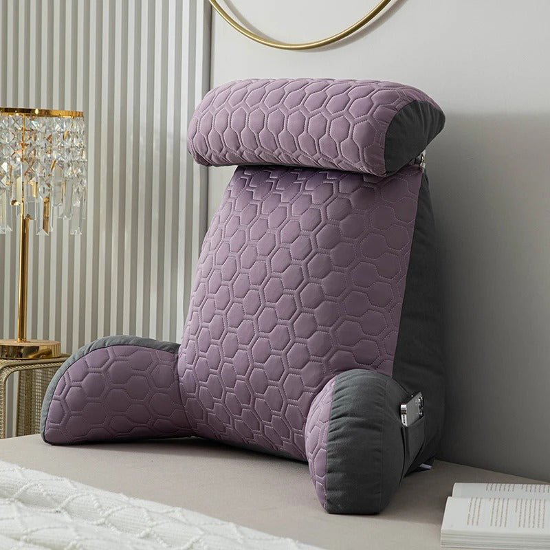 Ergonomický polštář na čtení s opěrkami na ruce a opěrkou hlavy