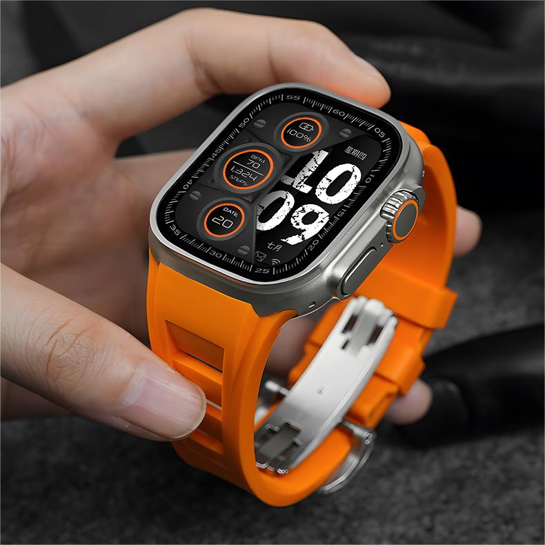 Zephra Sport FKM Ersatzarmband für Apple Watch Zubehör
