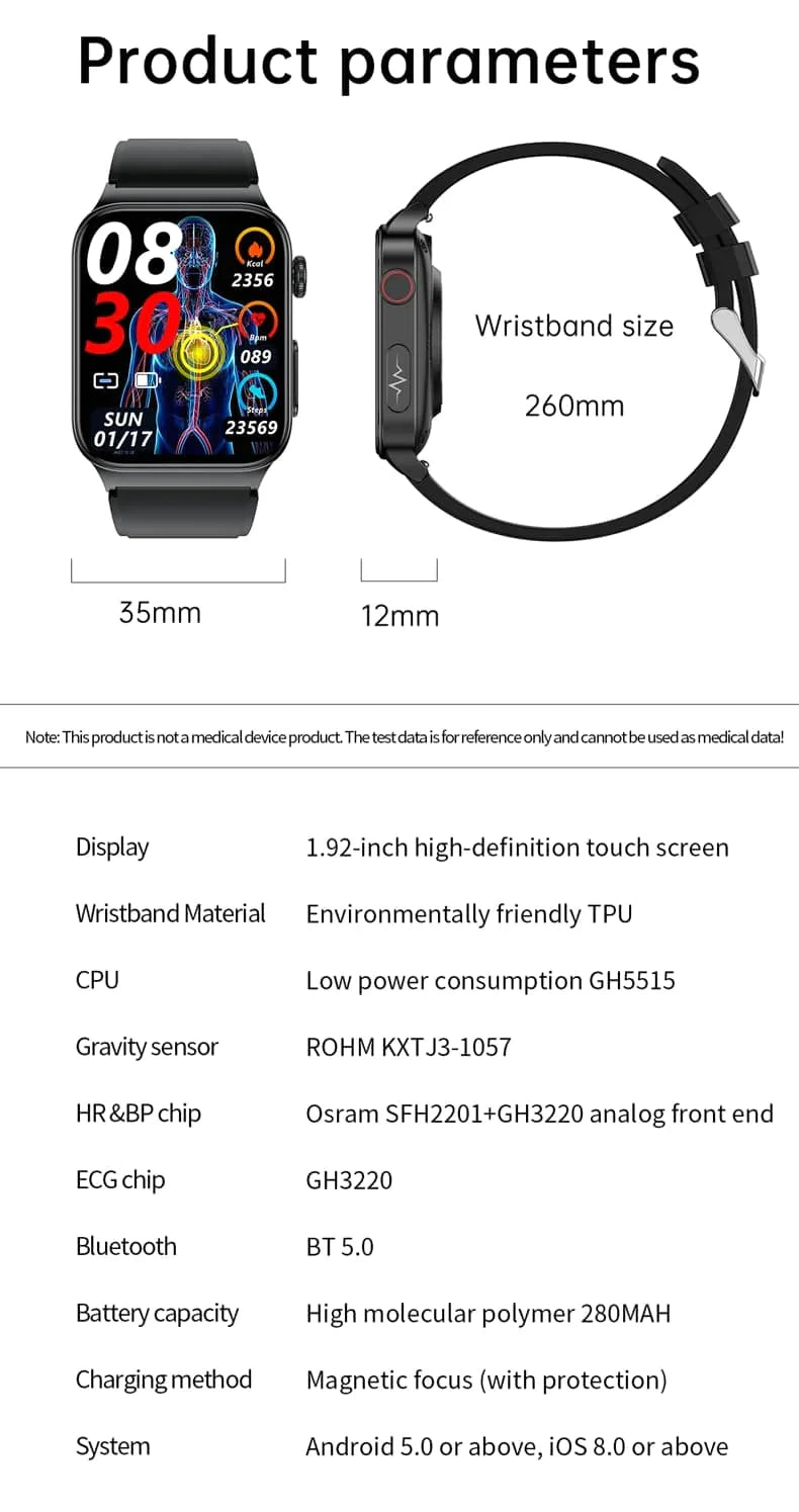 Smartwatch Med Sundhedsovervågning Fra AeroPulse, 1,83-Tommer Skærm