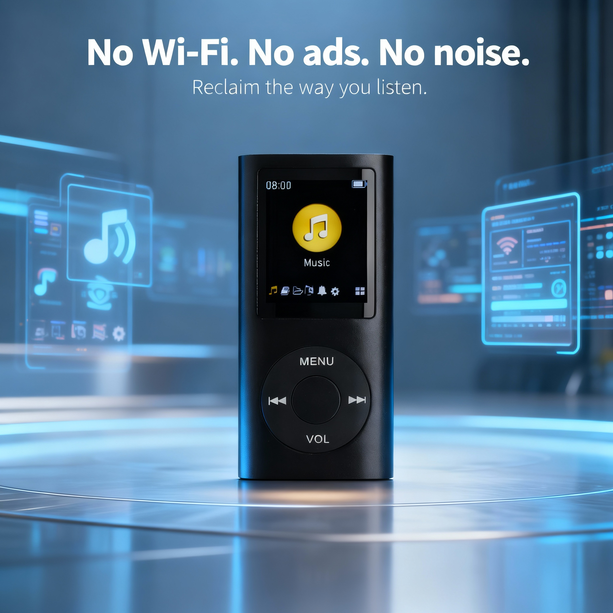 复古音乐播放器 – 经典设计紧凑型64GB MP3播放器