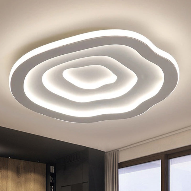 Lampada da soffitto acrilica ondulata AureliaWave con LED bianco caldo