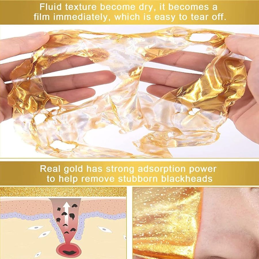 GoldLift 24K Løft og Fast Ansiktsmaske | 5-minutters luksus anti-aldringsbehandling