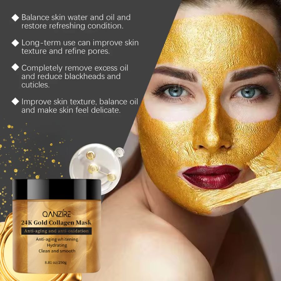 GoldLift 24K Løft og Fast Ansiktsmaske | 5-minutters luksus anti-aldringsbehandling