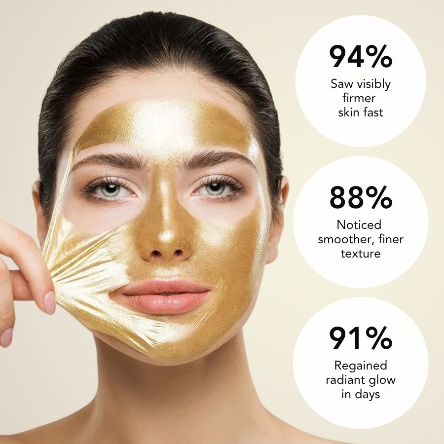GoldLift 24K Løft og Fast Ansiktsmaske | 5-minutters luksus anti-aldringsbehandling