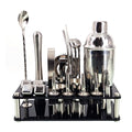 Set de bar professionnel avec shaker en acier inoxydable et support pour barmans à domicile