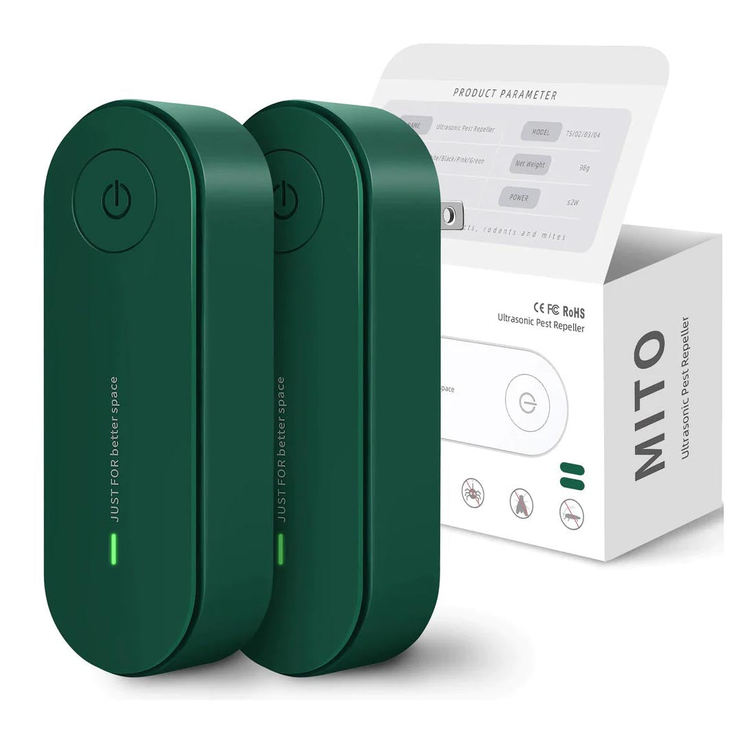 Dual Pack Ultrasonic Mosquito Repellent Plug-In Units for Home Use