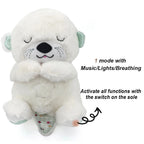 Vauvan unilelu saukko pehmolelu rauhoittavalla hengitystä jäljittelevällä yövalolla