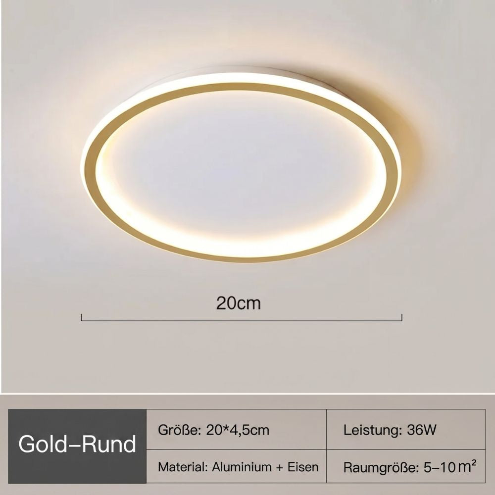 Round LED Ceiling Light in Scandinavian Style for Living Room and Bedroom