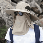 Atmungsaktiver Anglerhut mit breiter Krempe und Sonnenschutz