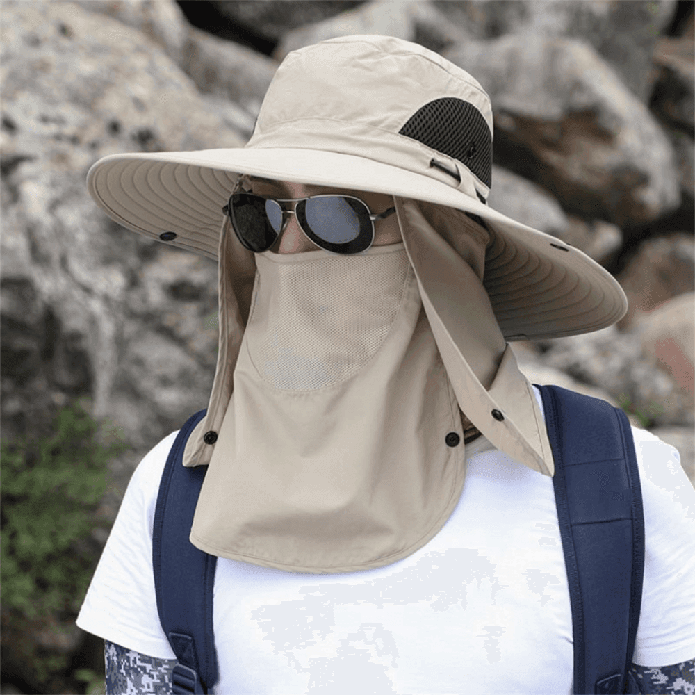 Atmungsaktiver Anglerhut mit breiter Krempe und Sonnenschutz