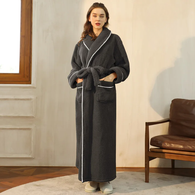 LumaWool Erkek Bornozu Kalın Flanel Günlük Sıcaklık İçin