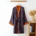 Kimono de détente en coton pur Élégance Rustique pour femmes