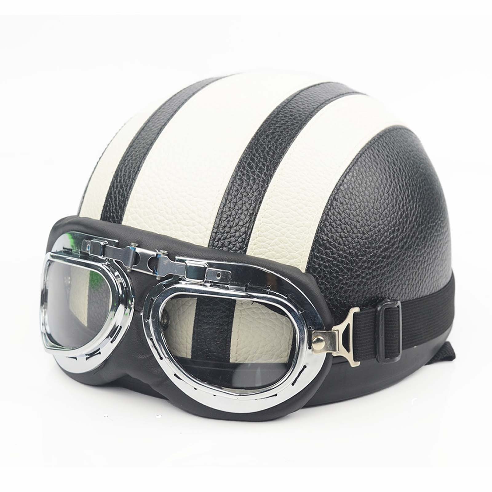 Harley Riders Vintage Połyskowy Kask Półotwarty z Szybkozamykaczem