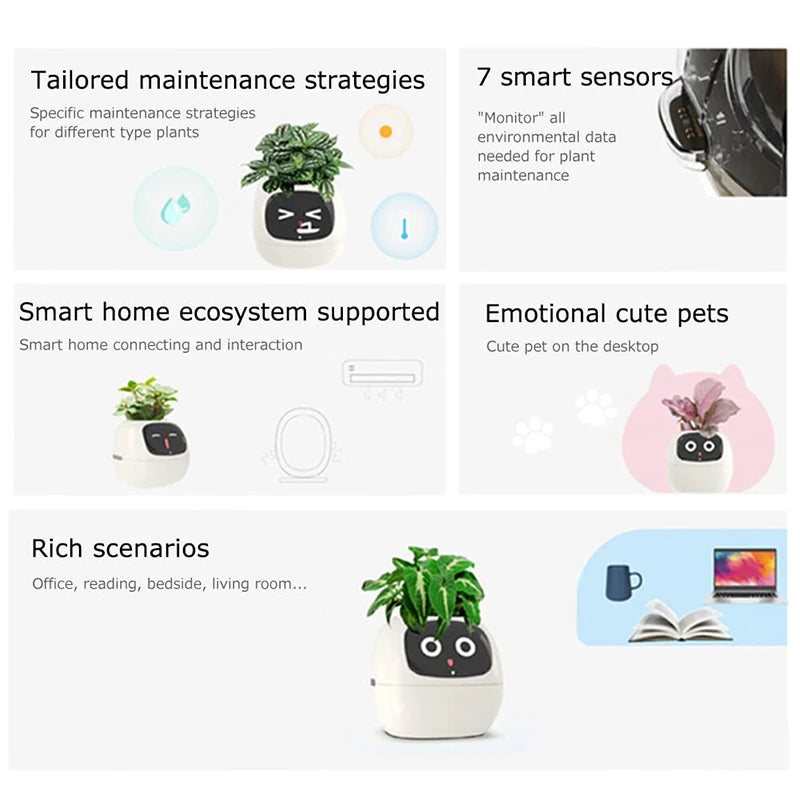 AI Powered Smart Planter With Seven Sensors For Living Room Plant Care