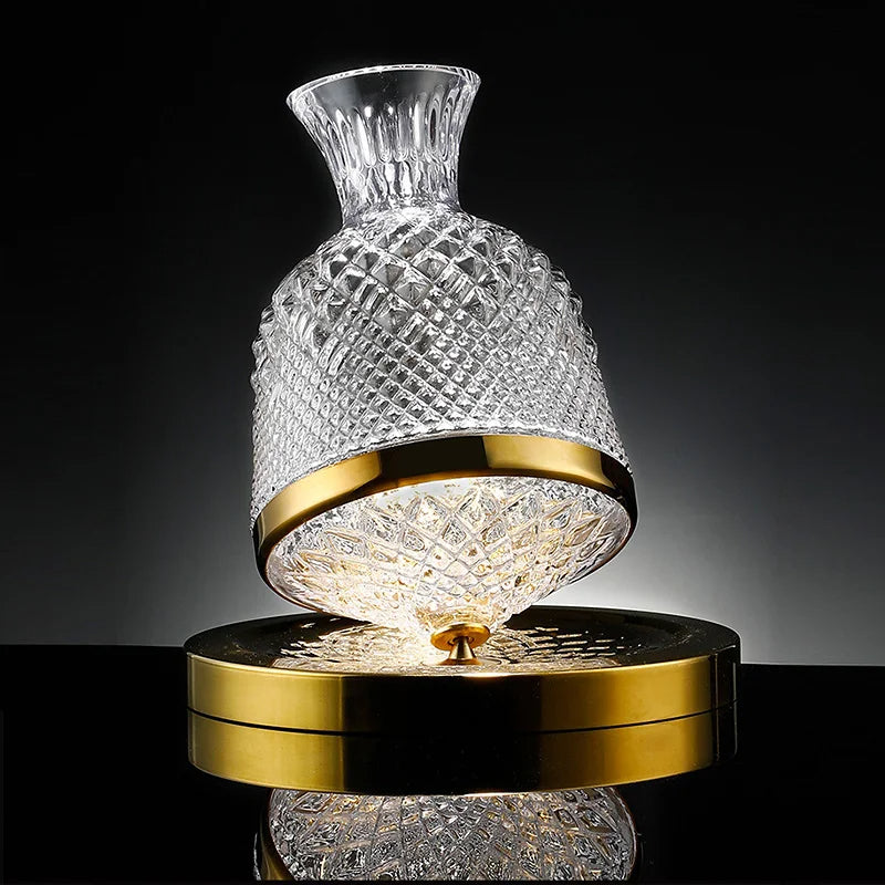 Decanter Wain Kristal AureoSpin 1500ml Dengan Putaran Bulat