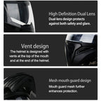 Casco FlipGuard Aprobado por DOT con Doble Lente para Motociclistas