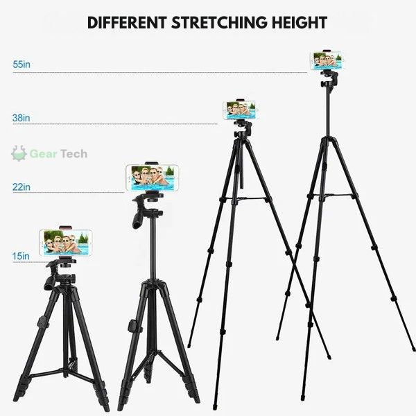3-in-1 Bluetooth telescopische telefoonstatief met afstandsbediening en selfiehouder