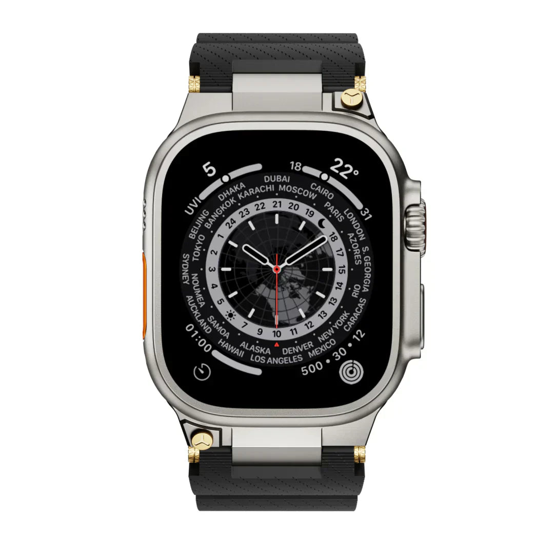 ArloGear Silicone Band With Mechanical-Style Design For Apple Watch