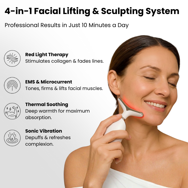 EMS Facial Care Device With Seven-Color LED Heat And Cleansing Vibration