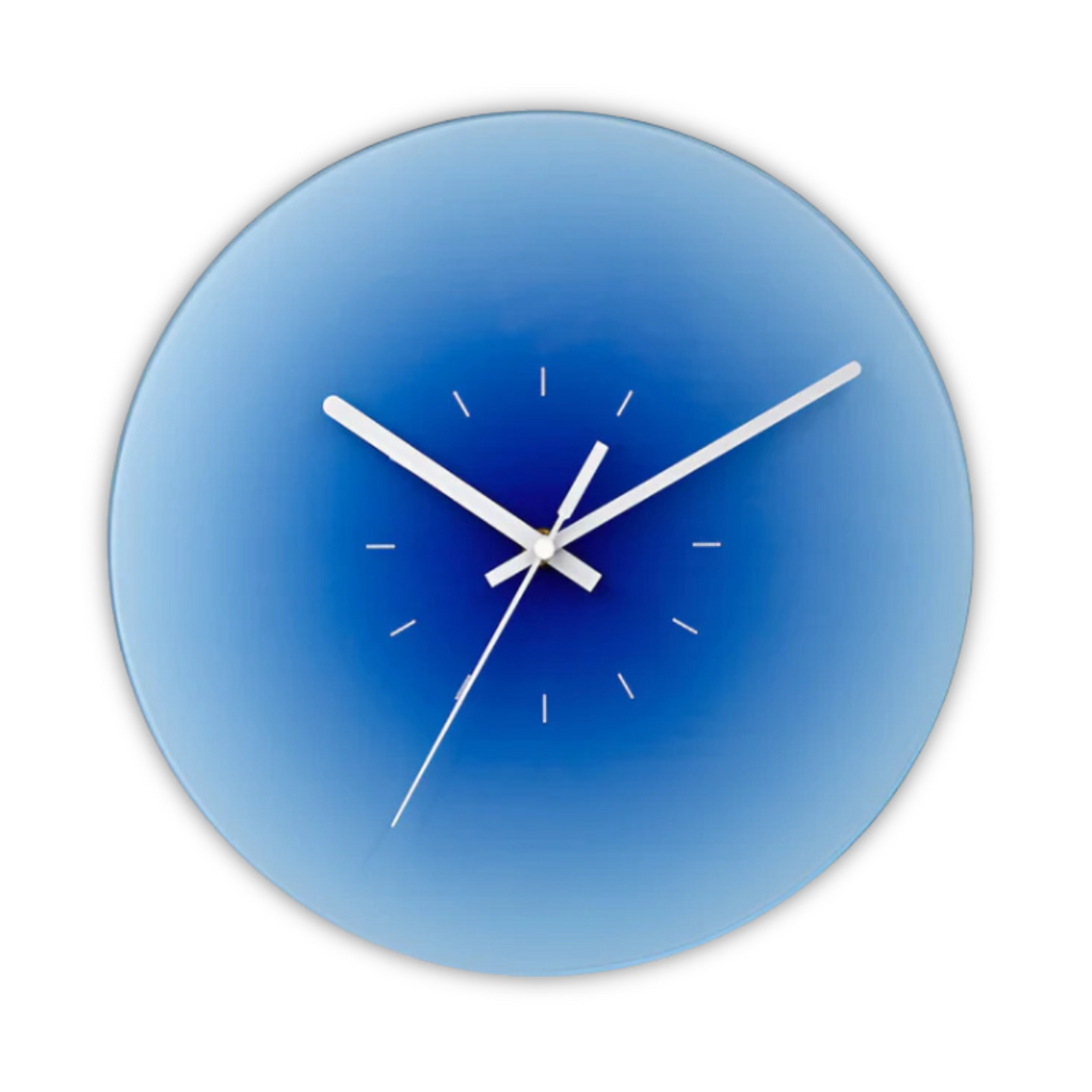 Horloge murale en verre NovaLuxe avec mouvement à balayage silencieux