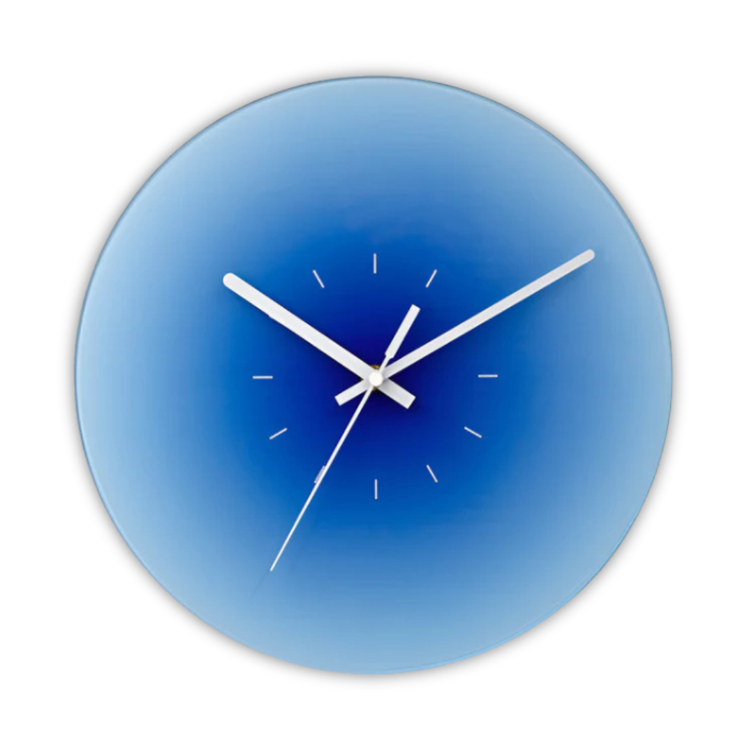 Horloge murale en verre NovaLuxe avec mouvement à balayage silencieux