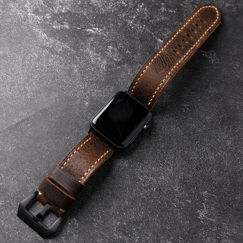 Pasek do Apple Watch wykonany z wysokiej jakości skóry bydlęcej pierwszej warstwy