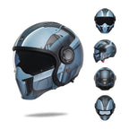 Helmet Modular Berkembar Lensa Vintage Bersertifikat DOT ECE Untuk Penunggang, Bernafas