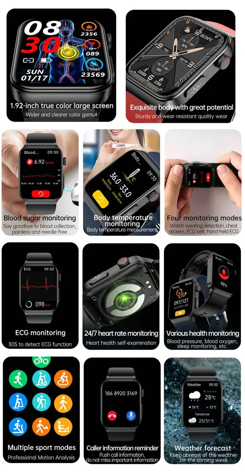 Smartwatch Med Sundhedsovervågning Fra AeroPulse, 1,83-Tommer Skærm