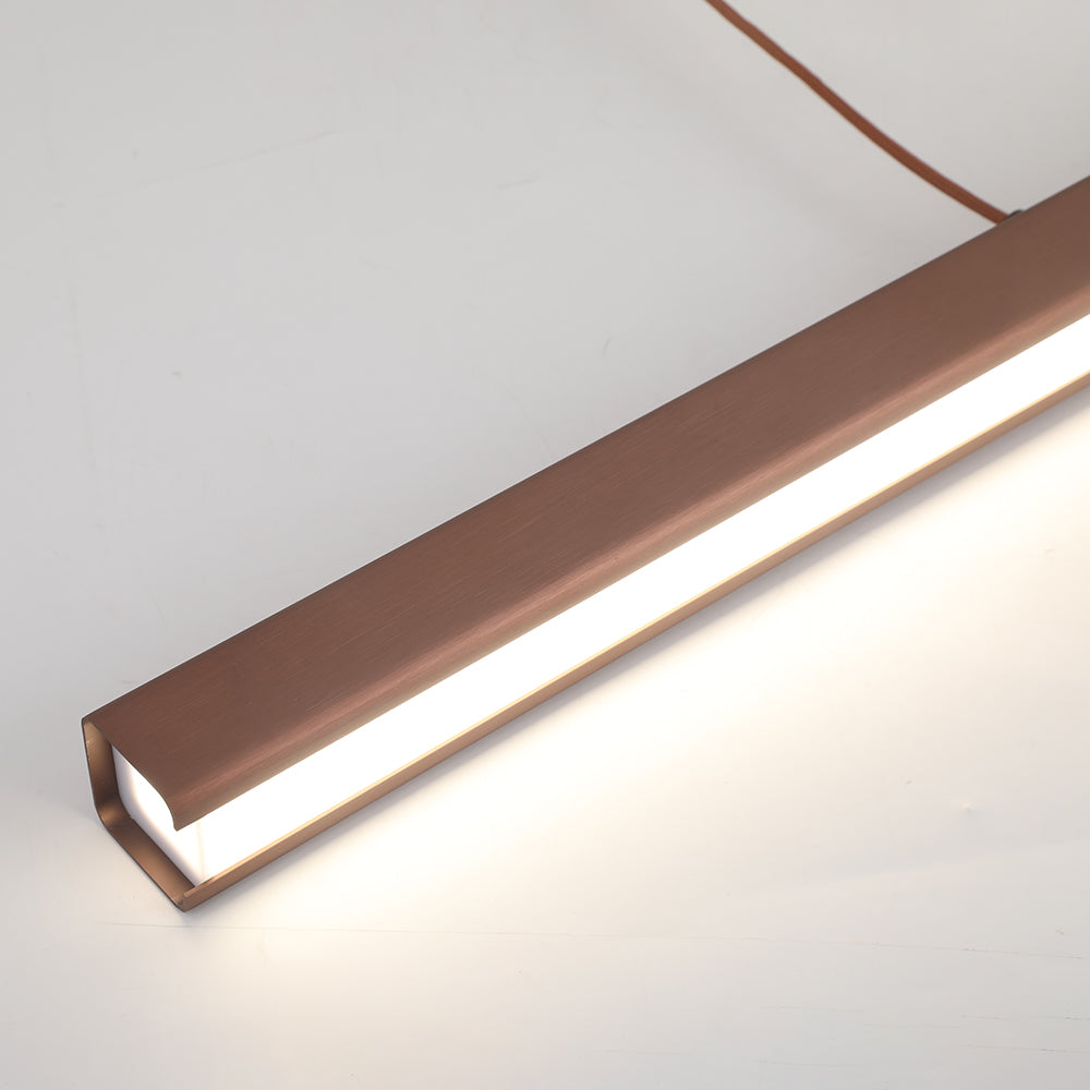Lámpara colgante lineal metálica Nexis negra y marrón, luz LED