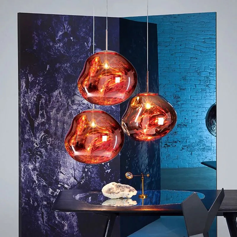 Lámparas Colgantes AstraLuma Lava con Acabado de Vidrio Multicolor