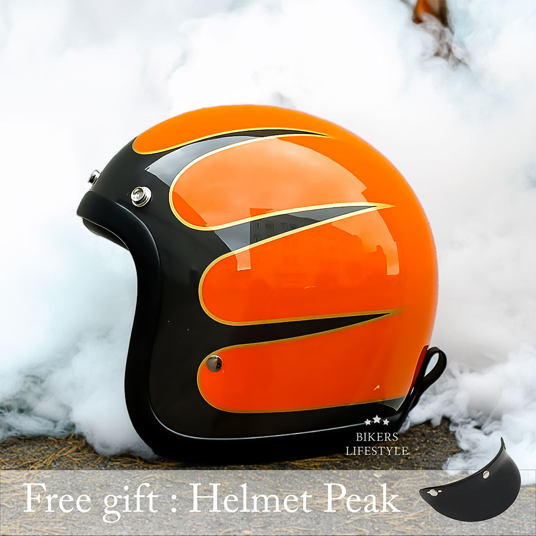 Vintage Helmet With Low-Profile Design For Riders, DOT And ECE Certified