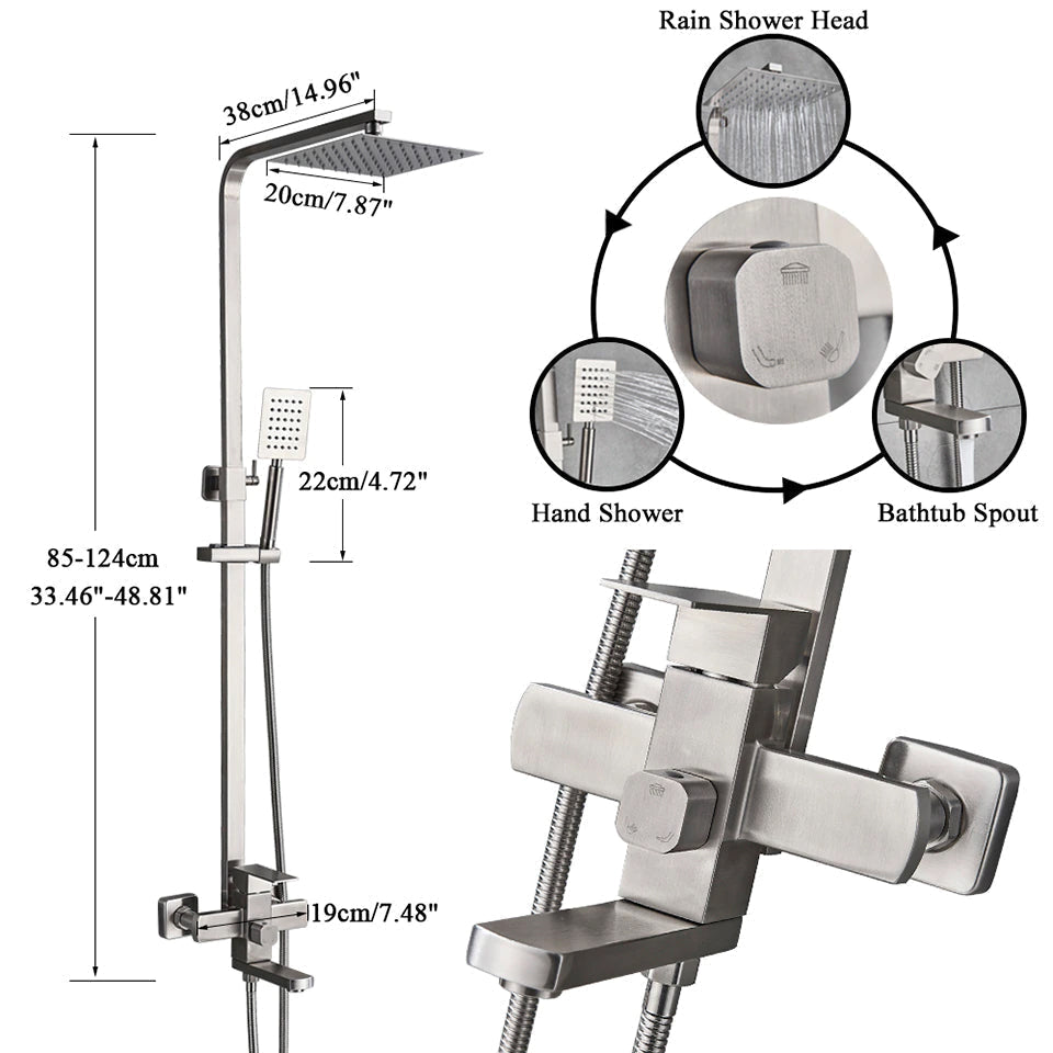 Nyra Dual Mixer Shower System With Handheld Rain Spray
