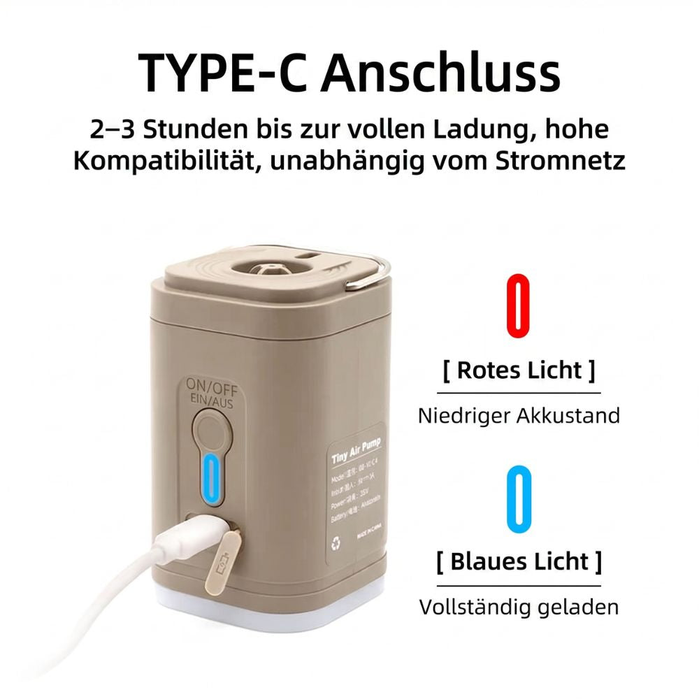 Compact USB Rechargeable Air Pump With 2-In-1 Inflate And Deflate