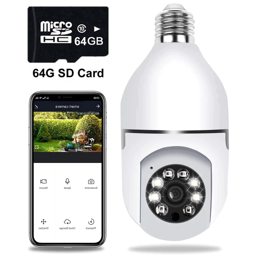 Outdoor WiFi Camera Inside A Light Bulb With Motion Detection