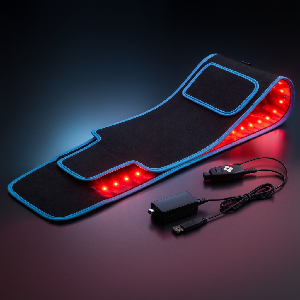 حزام LED بضوء أحمر وLEDs بطول موجي 660 نانومتر و850 نانومتر لتخفيف العضلات والمفاصل