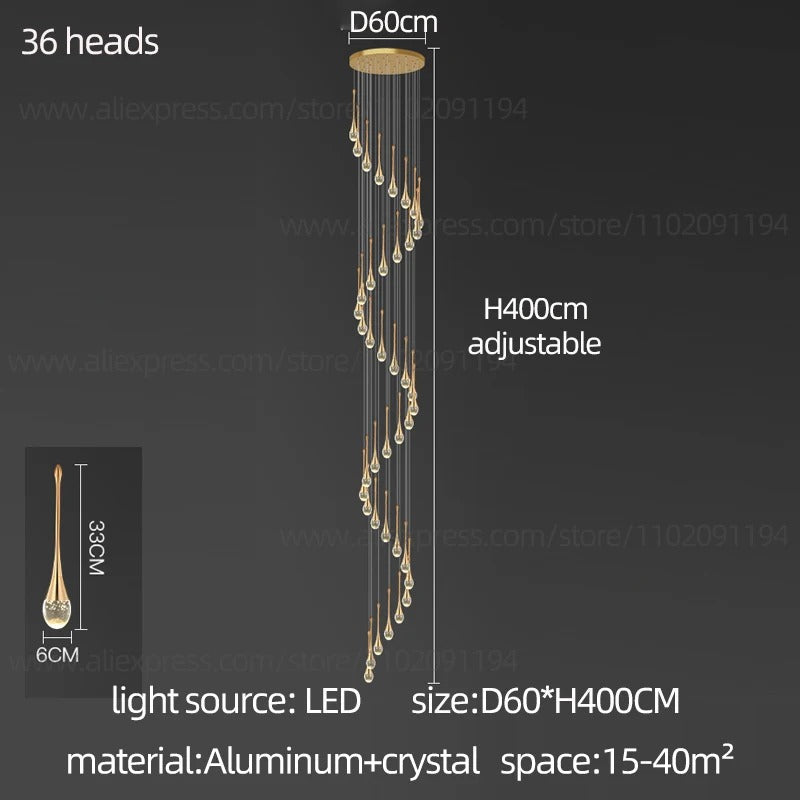 Gilded Teardrop Ceiling Light For Living Areas Home Use