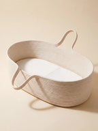 Portable Woven Cotton Baby Basket with Mattress