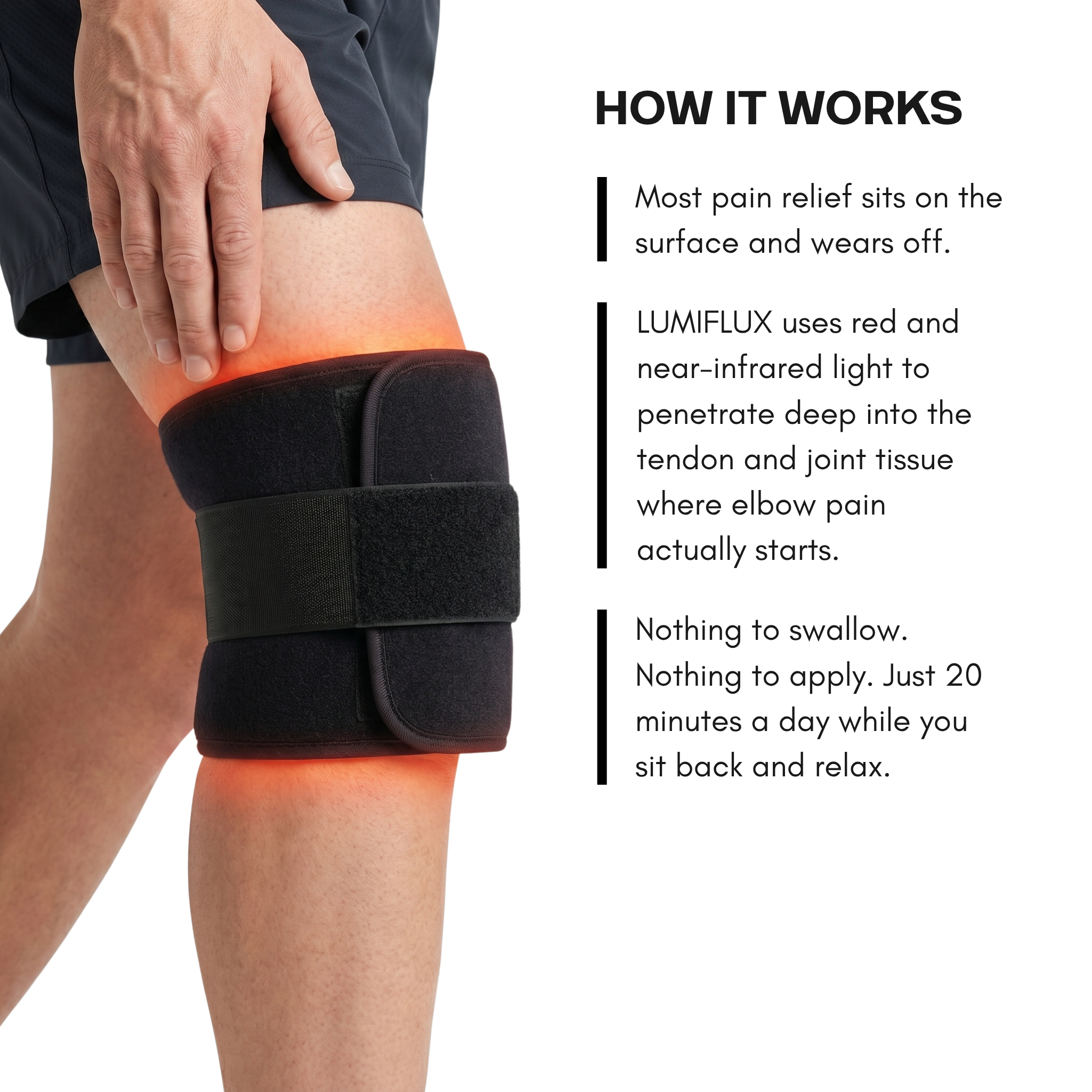 وسادة علاج الضوء الأحمر KneeRevive Pro – لفافة دعم الركبة بطول موجي 660 نانومتر و850 نانومتر