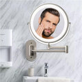 Specchio da Trucco LED AstraLux Silver con Montaggio a Parete e Ingrandimento