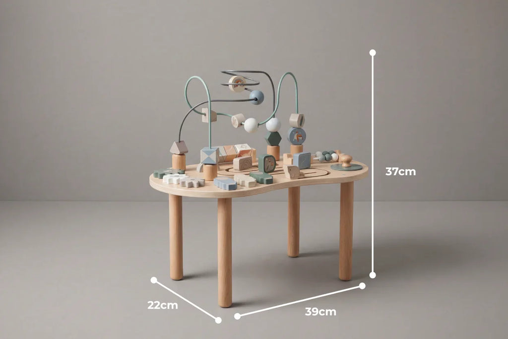 Multi-Activity Wooden Play Table for Toddler Exploration