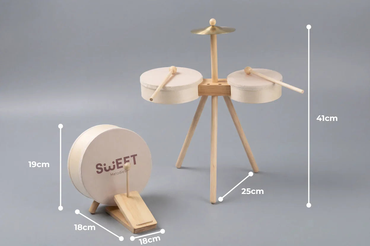 Classic Wooden Baby and Toddler Drum Set