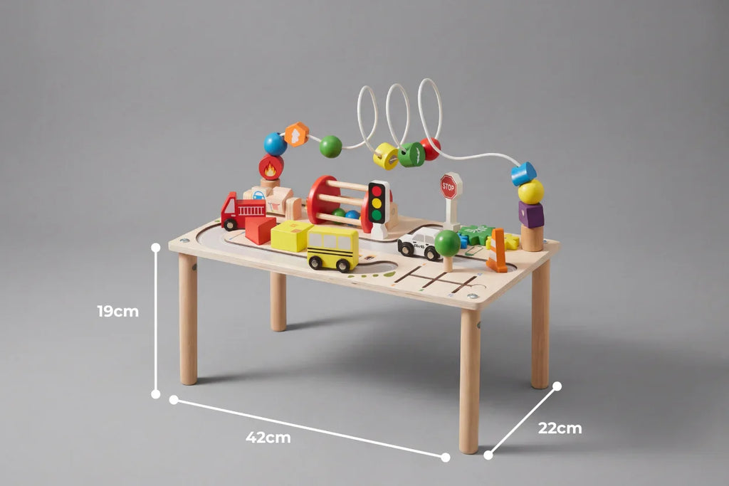 Reversible Road Circuit Wooden Activity Table