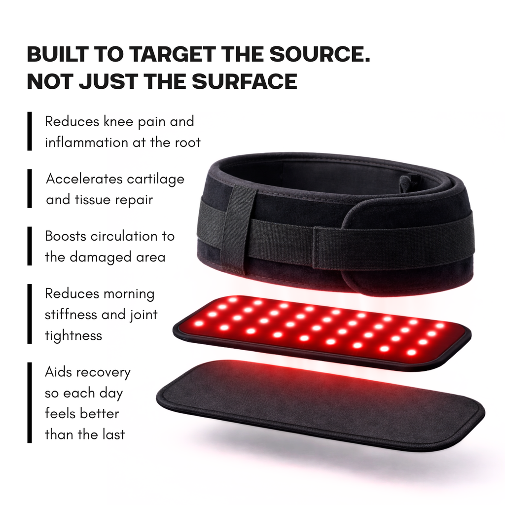 KneeRevive Pro Fascia per Terapia a Luce Rossa – Supporto per Ginocchio 660nm e 850nm